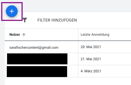 Google Ads Nutzer hinzufügen