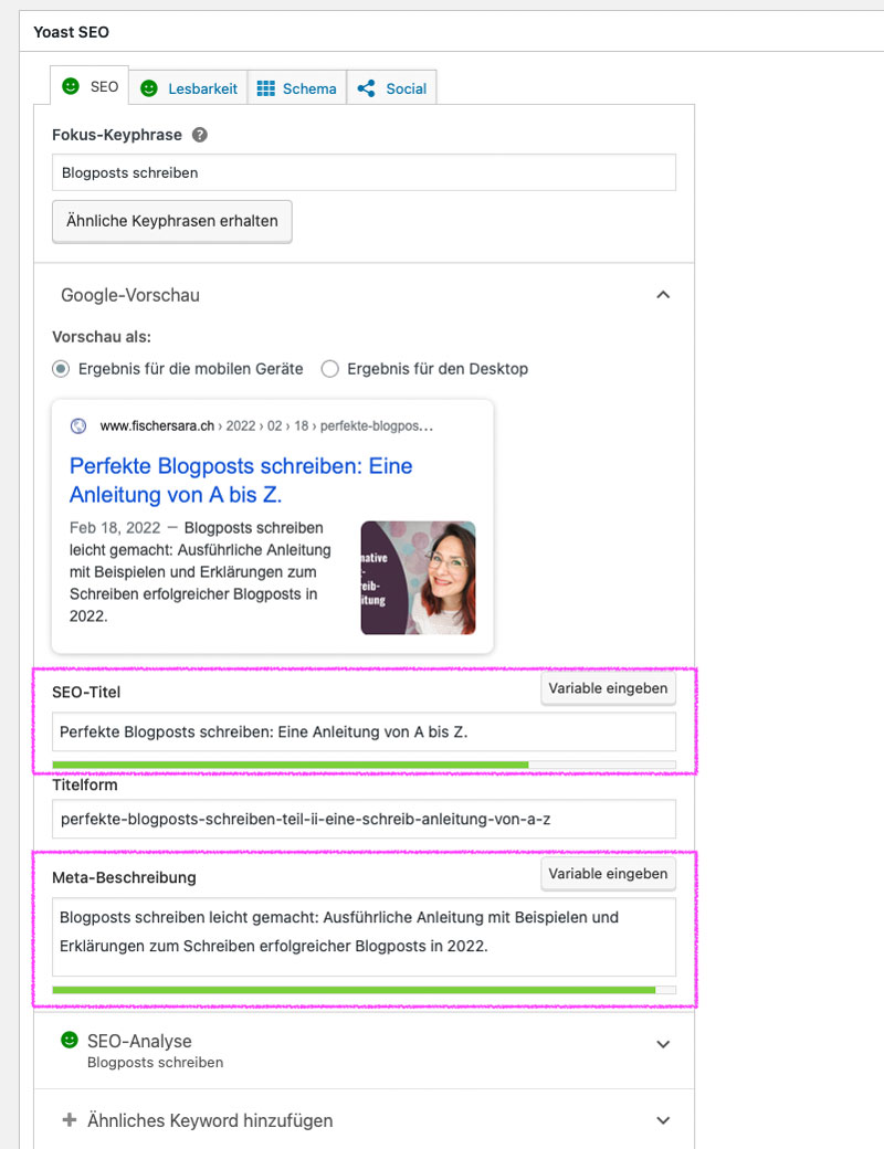 Yoast-PrintScreen Yoast Meta Description
